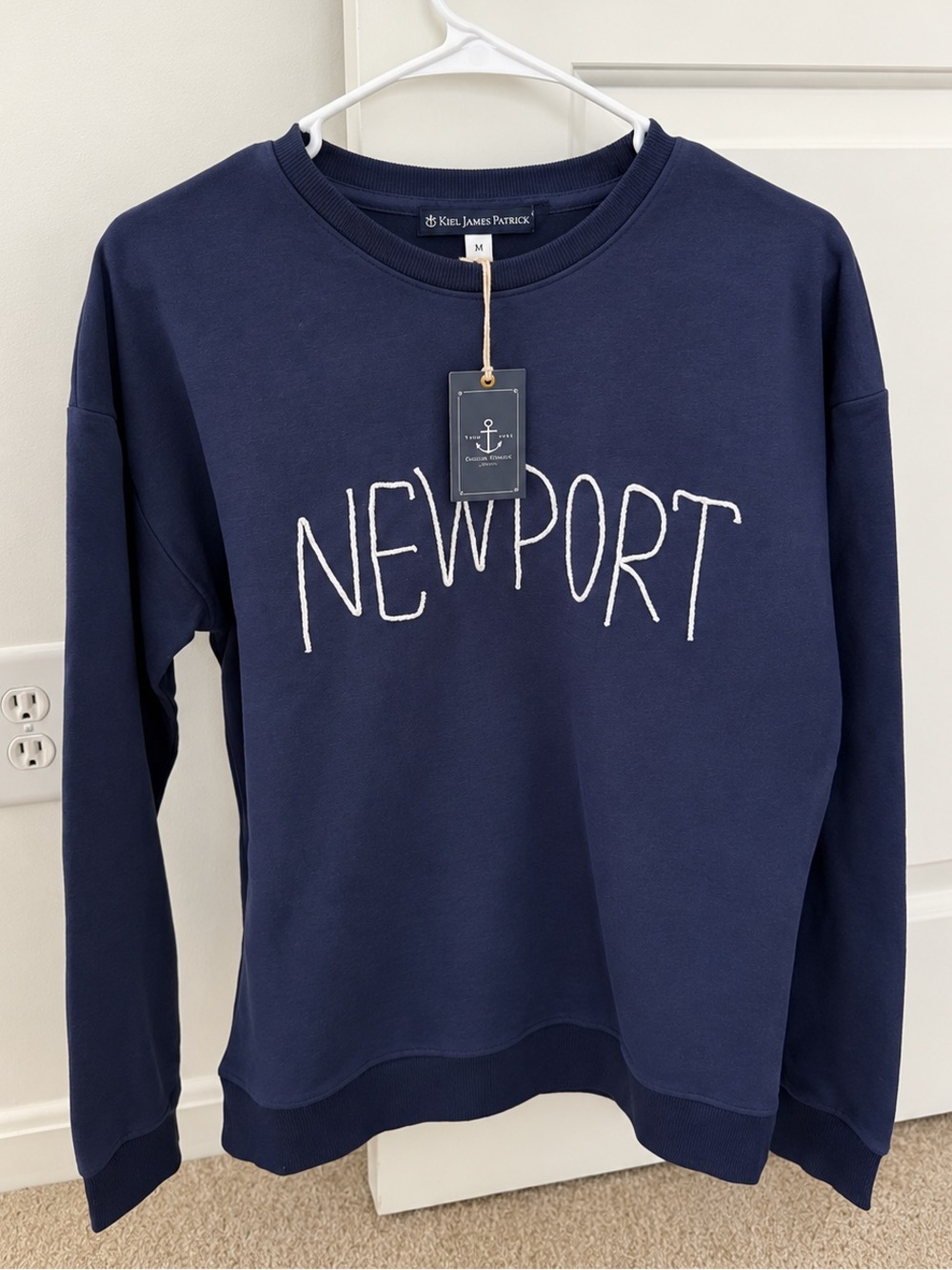 NWT! Kiel James Patrick Newport Crewneck Sweatshirt Navy - Size Medium